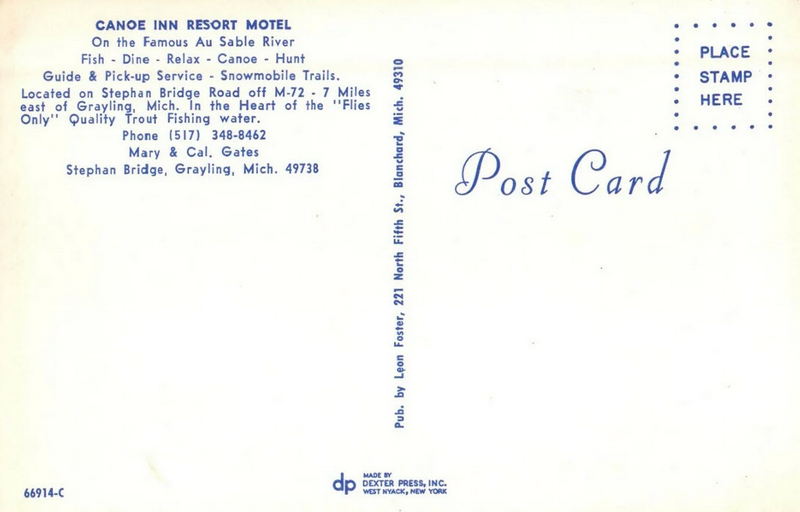Gates Au Sable Lodge (Canoe Inn) - Vintage Postcard (newer photo)